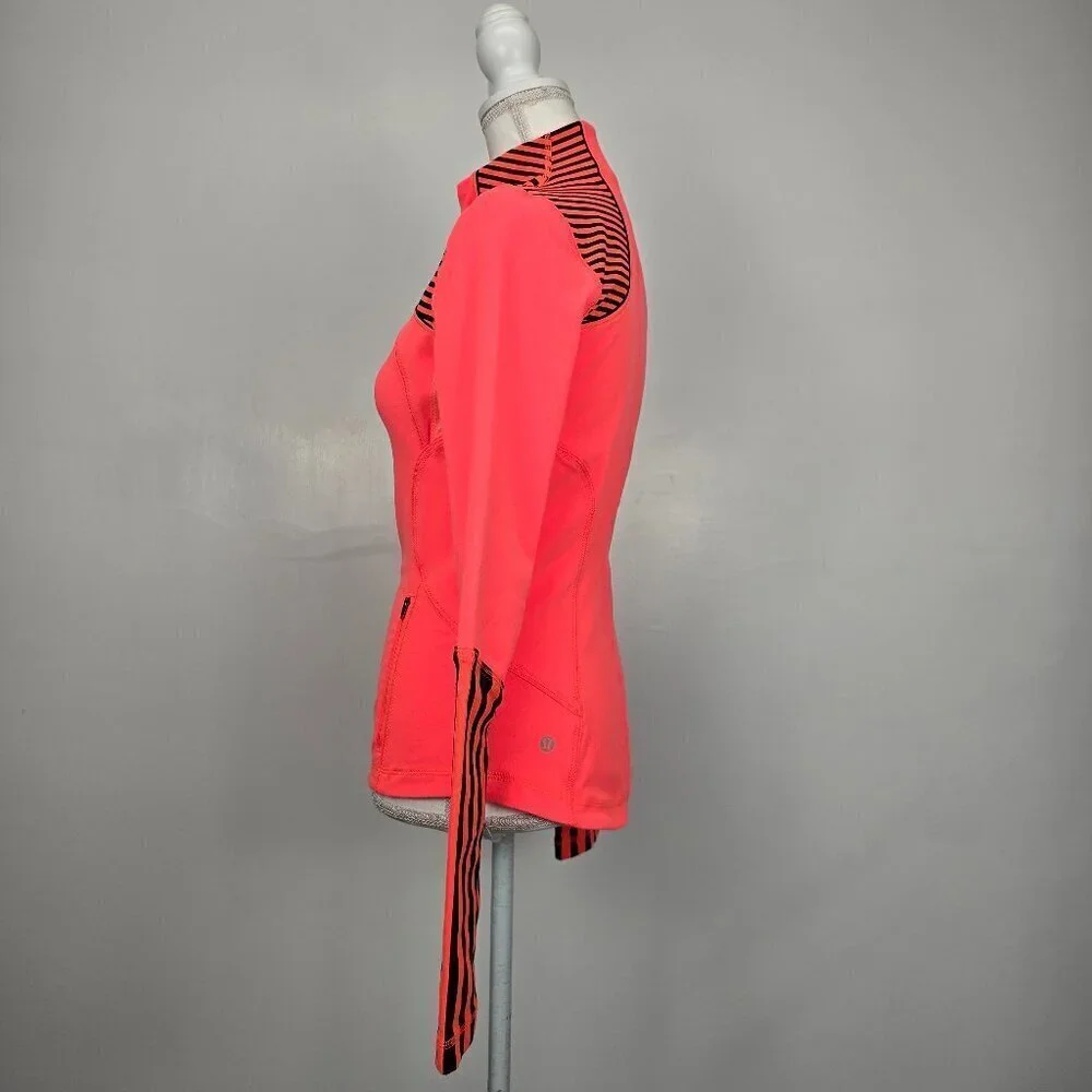 Lululemon Forme Full Zip Jacket Light Flare Classic Stripe Size 6